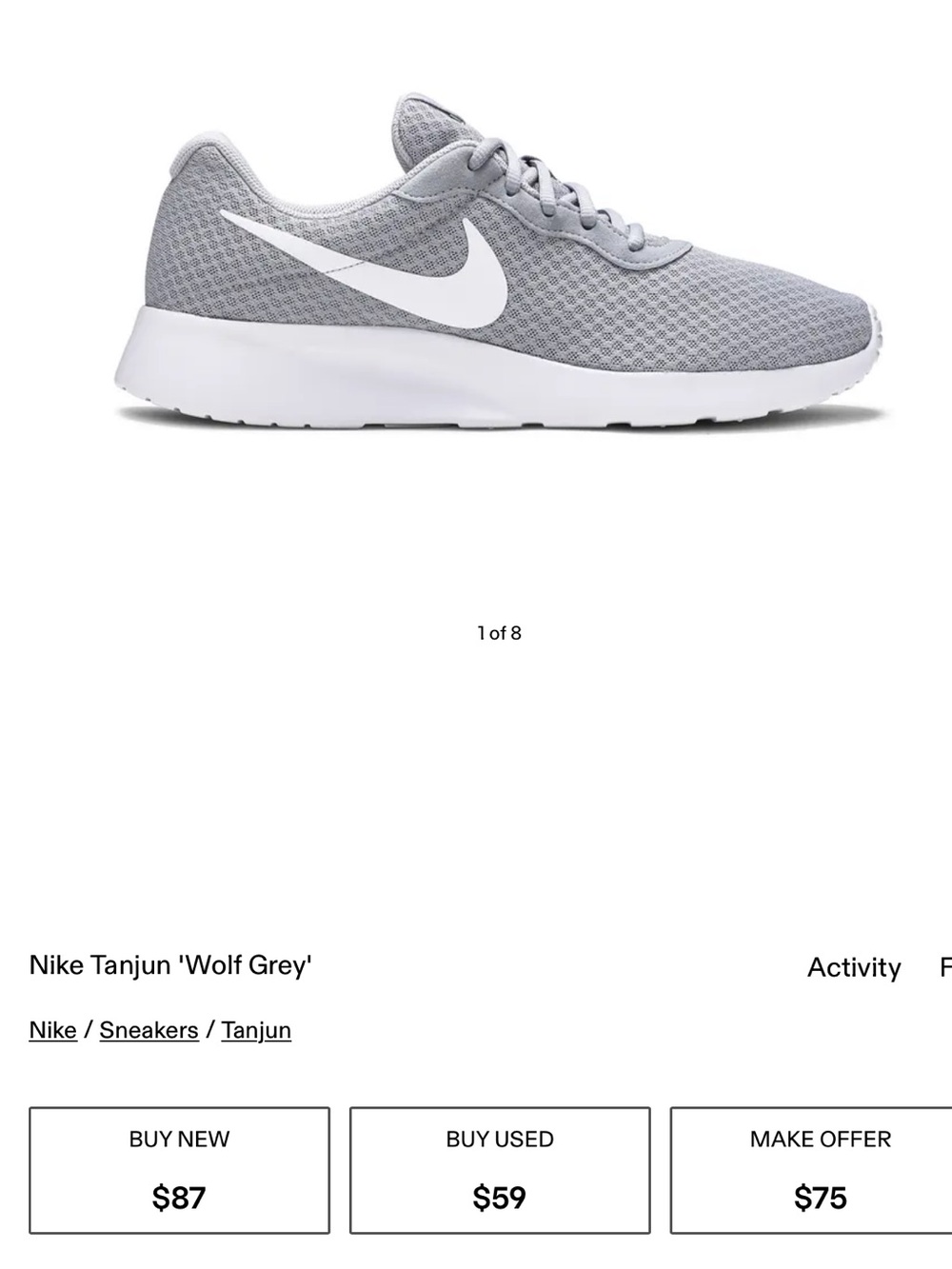 Nike Women's Gray Mesh Sneakers with White Swoosh